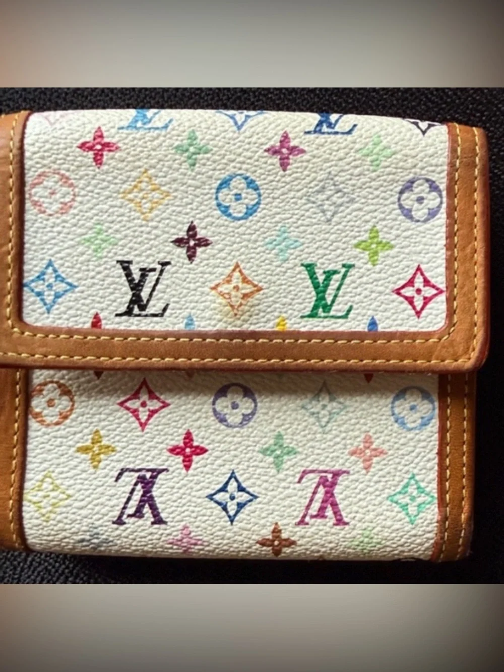 Louis Vuitton multicolor Murakami wallet with COA